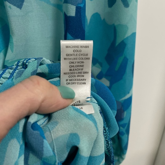 Spense Size L blue top with balloon sleeves - Picture 5 of 7